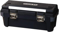 Stanley - Tool Box - 25-1/2" Wide x 10-1/16" Deep x 10-5/8" High, Plastic/Rubber/Aluminum, Black - Industrial Tool & Supply