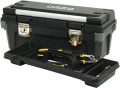 Stanley - Tool Box - 19-5/8" Wide x 10-1/2" Deep x 10-5/16" High, Plastic/Rubber, Black - Industrial Tool & Supply