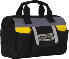 Stanley - Black & Yellow Polyester Tool Bag - 12" Wide x 5" Deep x 10" High - Industrial Tool & Supply