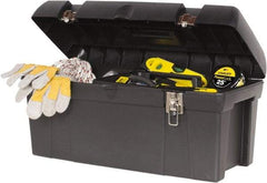 Stanley - 1 Tray Tool Box - 23-5/8" Wide x 11-1/2" Deep x 11-1/8" High, Plastic/Metal, Black - Industrial Tool & Supply