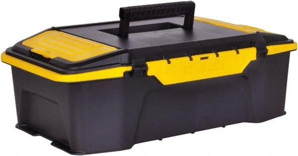 Stanley - 2 Compartment Tool Organizer - 19-7/8" Wide x 12-1/4" Deep x 6-5/8" High, Plastic, Black/Yellow - Industrial Tool & Supply