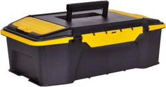 Stanley - 2 Compartment Tool Organizer - 19-7/8" Wide x 12-1/4" Deep x 6-5/8" High, Plastic, Black/Yellow - Industrial Tool & Supply