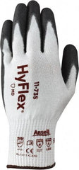 Ansell - Size 2XL (11), ANSI Cut Lvl 4, Abrasion Lvl 6, Polyurethane Coated Cut Resistant Gloves - 10.51" Long, Palm & Fingertips Coated, Intercept Technology Yarn Lining, Knit Wrist, White/Gray, Paired - Industrial Tool & Supply