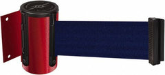 Tensator - 4-1/2" High x 7.5' Long x 2" Wide Wall Mount Barrier - Steel, Red Powdercoat Finish, Red, Use with 898 Wall Receiver - Industrial Tool & Supply