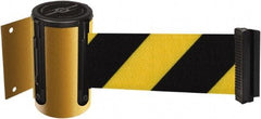 Tensator - 4-1/2" High x 13' Long x 2" Wide Wall Mount Barrier - Steel, Yellow Powdercoat Finish, Yellow, Use with 898 Wall Receiver - Industrial Tool & Supply