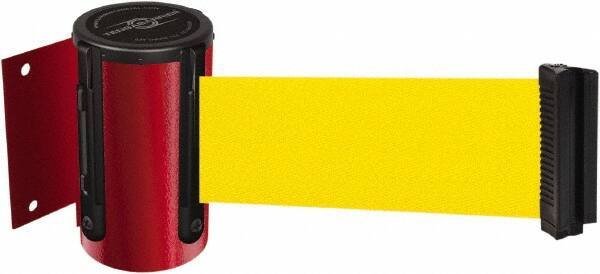 Tensator - 4-1/2" High x 13' Long x 2" Wide Wall Mount Barrier - Steel, Red Powdercoat Finish, Red, Use with 898 Wall Receiver - Industrial Tool & Supply