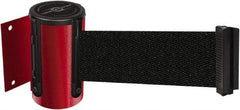 Tensator - 4-1/2" High x 13' Long x 2" Wide Wall Mount Barrier - Steel, Red Powdercoat Finish, Red, Use with 898 Wall Receiver - Industrial Tool & Supply