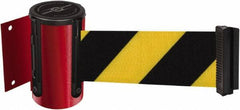 Tensator - 4-1/2" High x 13' Long x 2" Wide Wall Mount Barrier - Steel, Red Powdercoat Finish, Red, Use with 898 Wall Receiver - Industrial Tool & Supply