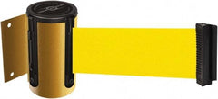 Tensator - 4-1/2" High x 13' Long x 2" Wide Wall Mount Barrier - Steel, Yellow Powdercoat Finish, Yellow, Use with 898 Wall Receiver - Industrial Tool & Supply
