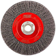 Norton - 4-1/2" OD, 5/8-11 Arbor Hole, Crimped Carbon Wheel Brush - Industrial Tool & Supply