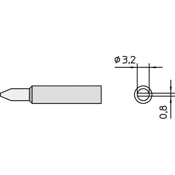 Weller - Soldering Iron Tips; Type: Chisel; Chisel ; For Use With: WXP90; WTP90; WXP65; WP65 ; Point Size: 3.2000 (Decimal Inch); Tip Type: Chisel ; Tip Diameter: 4.750 (Inch); Tip Diameter: 4.750 (mm) - Exact Industrial Supply