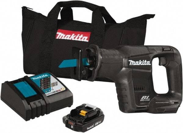 Makita - 18V, 3,000 SPM, Cordless Reciprocating Saw - 13/16" Stroke Length, Lithium-Ion Batteries Included - Industrial Tool & Supply