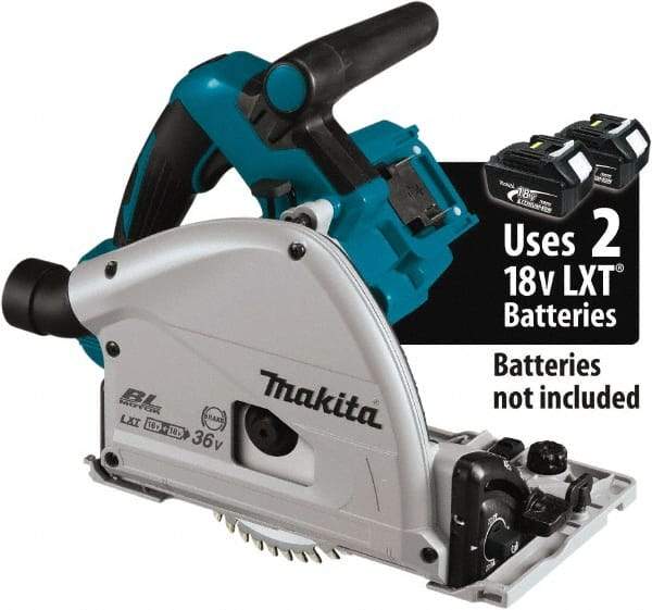 Makita - 18 Volt, 6-1/2" Blade, Cordless Circular Saw - 2,500 to 6,300 RPM, Lithium-Ion Batteries Not Included - Industrial Tool & Supply