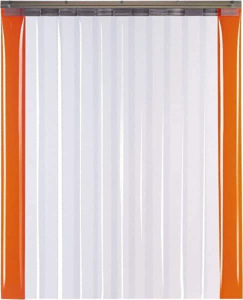 TMI, LLC - 8' Door Width x 8' Door Height PVC Smooth with Reinforced Bonded Bead (Style) Armor Bond Strip Door Kit - 12" Strip Width x 1/8" Strip Thickness, Clear, 67% Overlap - Industrial Tool & Supply