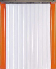 TMI, LLC - 8' Door Width x 8' Door Height PVC Smooth with Reinforced Bonded Bead (Style) Armor Bond Strip Door Kit - 12" Strip Width x 1/8" Strip Thickness, Clear, 67% Overlap - Industrial Tool & Supply