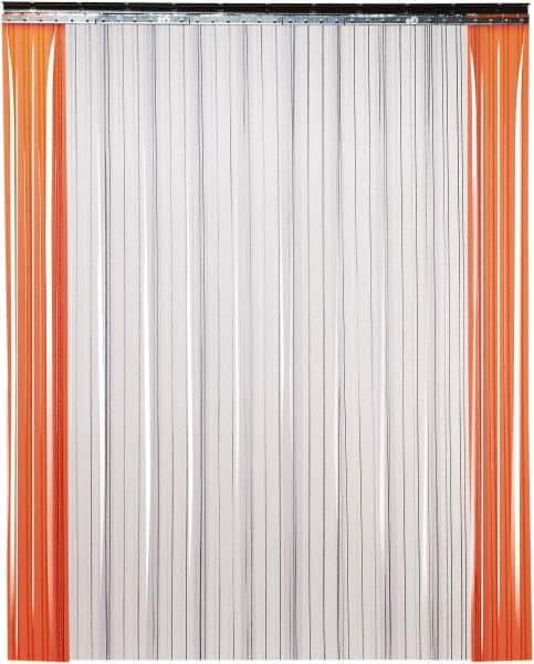 TMI, LLC - 8' Door Width x 10' Door Height PVC Ribbed Strip Door Kit - 12" Strip Width x 0.108" Strip Thickness, Clear, 67% Overlap - Industrial Tool & Supply