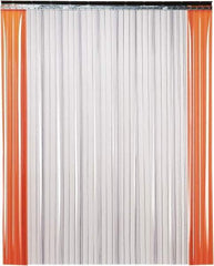 TMI, LLC - 12' Door Width x 12' Door Height PVC Ribbed Strip Door Kit - 16" Strip Width x 0.144" Strip Thickness, Clear, 50% Overlap - Industrial Tool & Supply