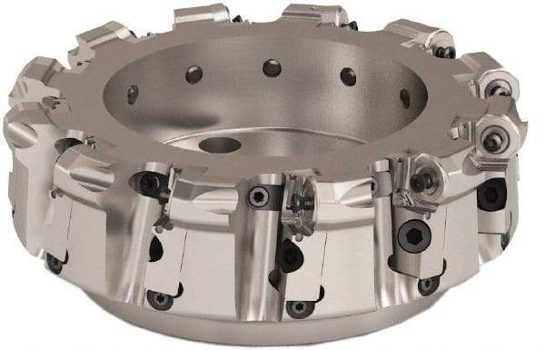 Seco - 200mm Cut Diam, 6mm Max Depth, 2.3622" Arbor Hole, 12 Inserts, ONMU09 Insert Style, Indexable Copy Face Mill - L220.48 Cutter Style, 3.1496 High, Series Doubleoctomill - Industrial Tool & Supply