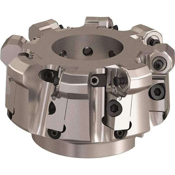 Seco - 5" Cut Diam, 6mm Max Depth, 1-1/2" Arbor Hole, 8 Inserts, ONMU09 Insert Style, Indexable Copy Face Mill - L220.48 Cutter Style, 3.1496 High, Series Doubleoctomill - Industrial Tool & Supply