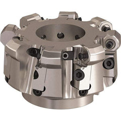 Seco - 125mm Cut Diam, 6mm Max Depth, 1.5748" Arbor Hole, 8 Inserts, ONMU09 Insert Style, Indexable Copy Face Mill - L220.48 Cutter Style, 2.4803 High, Series Doubleoctomill - Industrial Tool & Supply