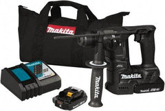 Makita - 18 Volt 11/16" SDS Plus Chuck Cordless Rotary Hammer - 0 to 4,800 BPM, 0 to 680 RPM, Reversible - Industrial Tool & Supply