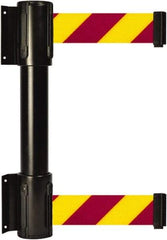 Tensator - 16.64" High x 156" Long x 3" Wide Barrier Dual Line Wall Mount - Steel, Black Powdercoat Finish, Black, Use with 898 Wall Receiver - Industrial Tool & Supply