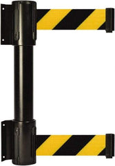 Tensator - 16.64" High x 156" Long x 3" Wide Barrier Dual Line Wall Mount - Steel, Black Powdercoat Finish, Black, Use with 898 Wall Receiver - Industrial Tool & Supply
