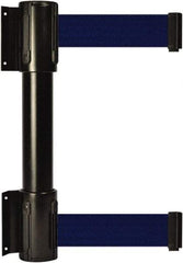 Tensator - 16.64" High x 89" Long x 3" Wide Barrier Dual Line Wall Mount - Steel, Black Powdercoat Finish, Black, Use with 898 Wall Receiver - Industrial Tool & Supply