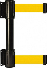 Tensator - 16.64" High x 89" Long x 3" Wide Barrier Dual Line Wall Mount - Steel, Black Powdercoat Finish, Black, Use with 898 Wall Receiver - Industrial Tool & Supply