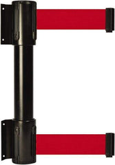 Tensator - 16.64" High x 156" Long x 3" Wide Barrier Dual Line Wall Mount - Steel, Black Powdercoat Finish, Black, Use with 898 Wall Receiver - Industrial Tool & Supply