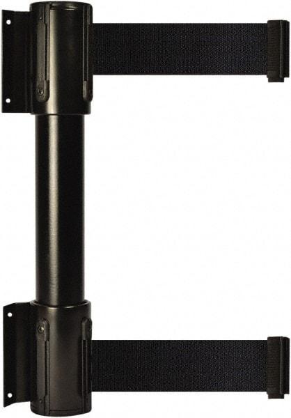Tensator - 16.64" High x 89" Long x 3" Wide Barrier Dual Line Wall Mount - Steel, Black Powdercoat Finish, Black, Use with 898 Wall Receiver - Industrial Tool & Supply