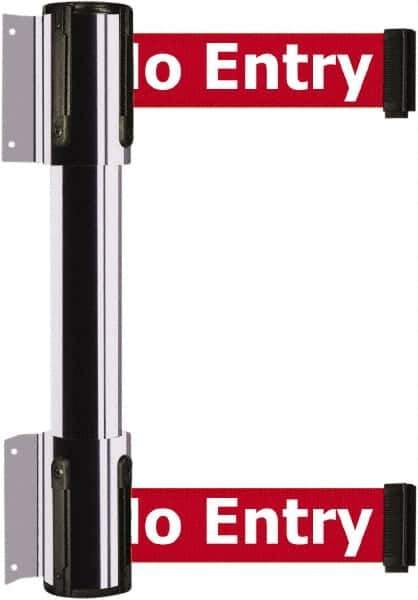 Tensator - 16.64" High x 156" Long x 3" Wide Barrier Dual Line Wall Mount - Steel, Polished Chrome Finish, Polished Chrome, Use with 898 Wall Receiver - Industrial Tool & Supply