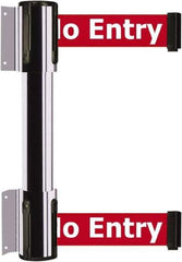 Tensator - 16.64" High x 89" Long x 3" Wide Barrier Dual Line Wall Mount - Steel, Polished Chrome Finish, Polished Chrome, Use with 898 Wall Receiver - Industrial Tool & Supply