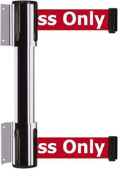Tensator - 16.64" High x 156" Long x 3" Wide Barrier Dual Line Wall Mount - Steel, Polished Chrome Finish, Polished Chrome, Use with 898 Wall Receiver - Industrial Tool & Supply