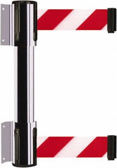 Tensator - 16.64" High x 156" Long x 3" Wide Barrier Dual Line Wall Mount - Steel, Polished Chrome Finish, Polished Chrome, Use with 898 Wall Receiver - Industrial Tool & Supply