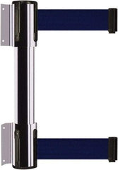 Tensator - 16.64" High x 89" Long x 3" Wide Barrier Dual Line Wall Mount - Steel, Polished Chrome Finish, Polished Chrome, Use with 898 Wall Receiver - Industrial Tool & Supply
