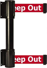 Tensator - 16.64" High x 156" Long x 3" Wide Barrier Dual Line Wall Mount - Steel, Black Powdercoat Finish, Black, Use with 898 Wall Receiver - Industrial Tool & Supply