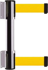 Tensator - 16.64" High x 89" Long x 3" Wide Barrier Dual Line Wall Mount - Steel, Polished Chrome Finish, Polished Chrome, Use with 898 Wall Receiver - Industrial Tool & Supply