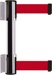 Tensator - 16.64" High x 156" Long x 3" Wide Barrier Dual Line Wall Mount - Steel, Polished Chrome Finish, Polished Chrome, Use with 898 Wall Receiver - Industrial Tool & Supply