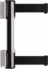 Tensator - 16.64" High x 156" Long x 3" Wide Barrier Dual Line Wall Mount - Steel, Polished Chrome Finish, Polished Chrome, Use with 898 Wall Receiver - Industrial Tool & Supply