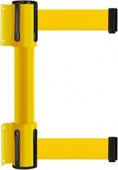 Tensator - 16.64" High x 156" Long x 3" Wide Barrier Dual Line Wall Mount - Steel, Yellow Powdercoat Finish, Yellow, Use with 898 Wall Receiver - Industrial Tool & Supply