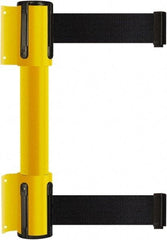 Tensator - 16.64" High x 156" Long x 3" Wide Barrier Dual Line Wall Mount - Steel, Yellow Powdercoat Finish, Yellow, Use with 898 Wall Receiver - Industrial Tool & Supply