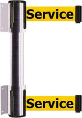 Tensator - 16.64" High x 156" Long x 3" Wide Barrier Dual Line Wall Mount - Steel, Satin Chrome Finish, Satin Chrome, Use with 898 Wall Receiver - Industrial Tool & Supply