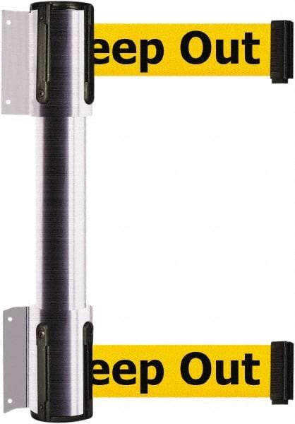 Tensator - 16.64" High x 89" Long x 3" Wide Barrier Dual Line Wall Mount - Steel, Satin Chrome Finish, Satin Chrome, Use with 898 Wall Receiver - Industrial Tool & Supply