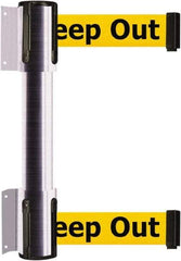 Tensator - 16.64" High x 156" Long x 3" Wide Barrier Dual Line Wall Mount - Steel, Satin Chrome Finish, Satin Chrome, Use with 898 Wall Receiver - Industrial Tool & Supply