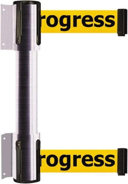 Tensator - 16.64" High x 89" Long x 3" Wide Barrier Dual Line Wall Mount - Steel, Satin Chrome Finish, Satin Chrome, Use with 898 Wall Receiver - Industrial Tool & Supply
