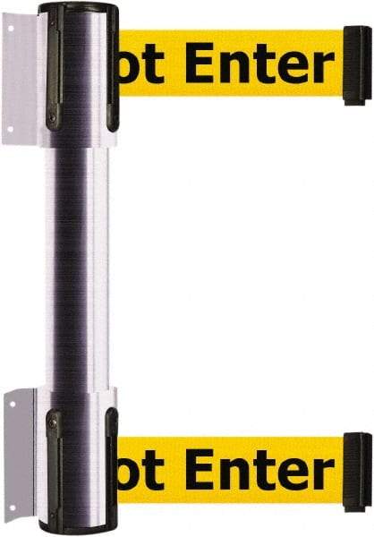 Tensator - 16.64" High x 89" Long x 3" Wide Barrier Dual Line Wall Mount - Steel, Satin Chrome Finish, Satin Chrome, Use with 898 Wall Receiver - Industrial Tool & Supply