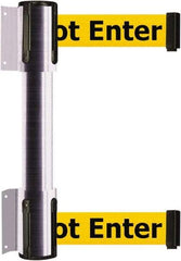 Tensator - 16.64" High x 156" Long x 3" Wide Barrier Dual Line Wall Mount - Steel, Satin Chrome Finish, Satin Chrome, Use with 898 Wall Receiver - Industrial Tool & Supply