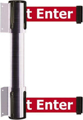 Tensator - 16.64" High x 89" Long x 3" Wide Barrier Dual Line Wall Mount - Steel, Satin Chrome Finish, Satin Chrome, Use with 898 Wall Receiver - Industrial Tool & Supply