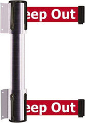 Tensator - 16.64" High x 89" Long x 3" Wide Barrier Dual Line Wall Mount - Steel, Satin Chrome Finish, Satin Chrome, Use with 898 Wall Receiver - Industrial Tool & Supply